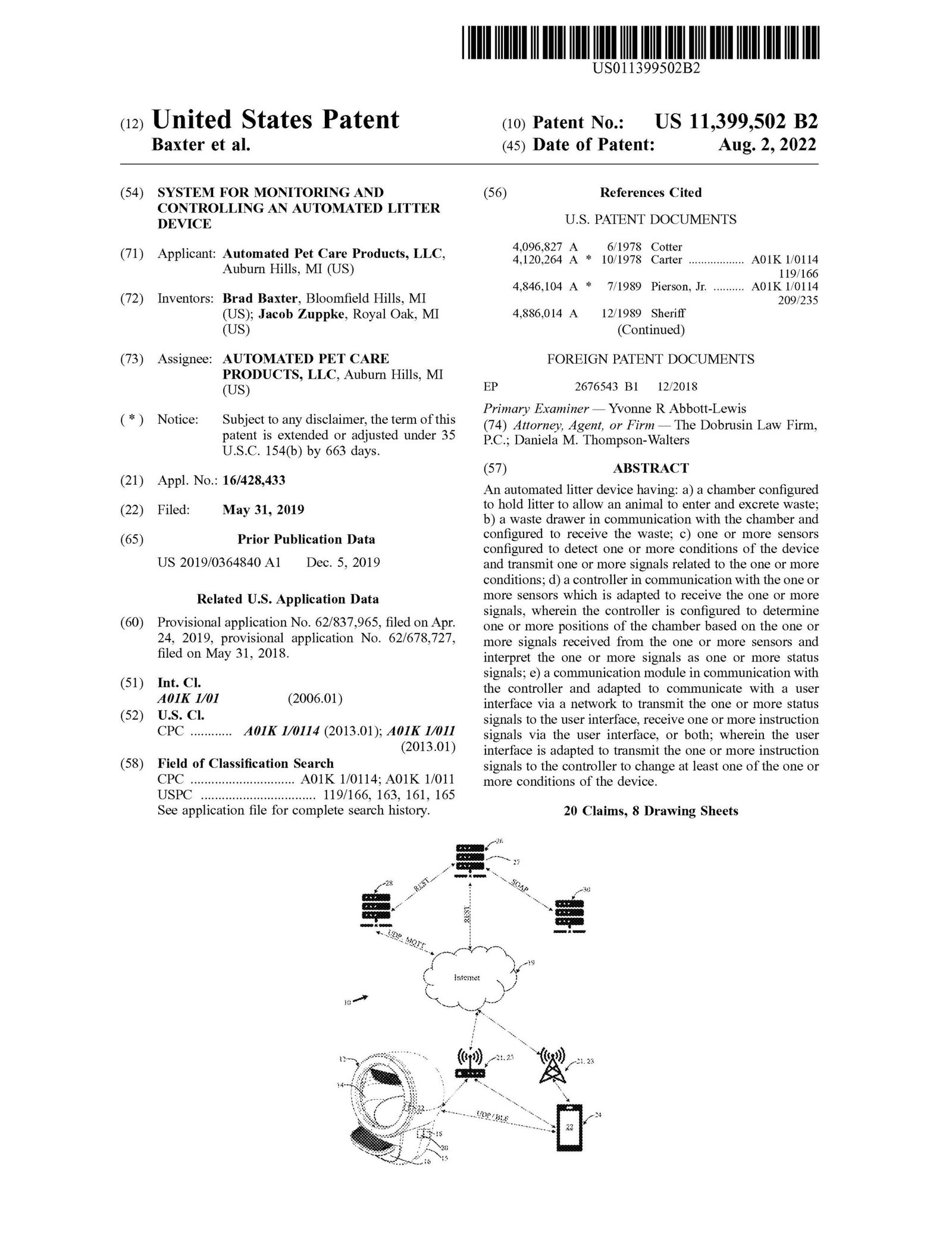 Invalidity Search Report for US11399502B2
